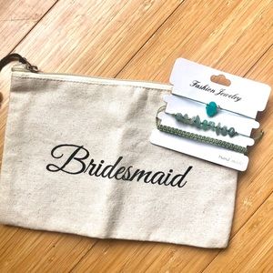 Bridesmaid clutch and bracelets